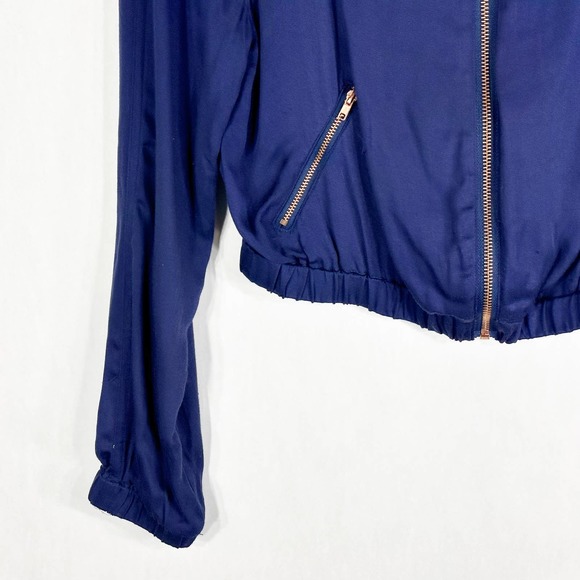 Silence Noise Medium Jacket Blue Cropped Long Sleeve Full Zip Pockets 1449‎ - Picture 6 of 8